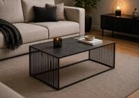 ACTONA GROUP Couchtisch Strington, Marmoroptik schwarz - modern & stilvoll,
