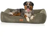 Knuffelwuff Tierbett Hundebett aus Cord Olivia, Schaumstoffflocken gr&uuml;n 75 cm...