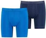 Langer Boxer PUMA "PUMA MEN SPORT MICROFIBER LONG BOXERS 2P", Herren, Gr. S, blau