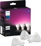 Philips Hue LED-Leuchtmittel White and Color Ambiance 400lm, GU10, 3 St.,