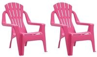 vidaXL Gartenstuhl, Kinder-Gartenst&uuml;hle 2 Stk. Rosa 37x34x44 cm PP Holzoptik