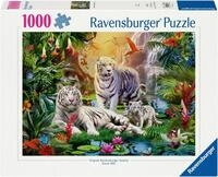 Ravensburger Puzzle Familie der Wei&szlig;en Tiger, 1000 Puzzleteile, Made in Germany