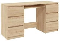 vidaXL Schreibtisch, B&uuml;rotisch Computertisch Sonoma-Eiche 140x50x77 cm Holzwerkstoff