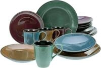 CreaTable Kombiservice Geschirr-Set Marrakesch (16-tlg), 4 Personen, Steinzeug,