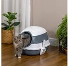 PawHut Katzentoilette mit Deckel, Deodorant, Bodengitter, Streuschaufel,
