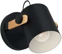 EGLO Wandleuchte HORNWOOD Wandelampe, Retro, Industrial, Vintage, Stahl, Holz,...