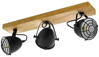 EGLO Deckenspot GATEBECK Strahler, Stahl und Holz, E14, IP20, Wohnzimmerlampe,...