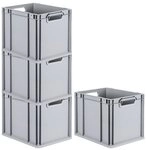 PROREGAL&reg; Stapelbox SparSet Eurobox NextGen Economy/geschlossen, Grau, 3-16...