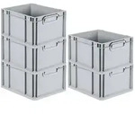 PROREGAL&reg; Stapelbox SparSet Eurobox NextGen Economy/geschlossen, Grau, 3-16...