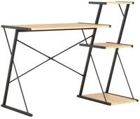 vidaXL Schreibtisch Schreibtisch mit Regal Schwarz und Eiche 116&times;50&times;93 cm