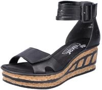 Sandalette RIEKER, Damen, Gr. 36, schwarz, Lederimitat, Schuhe Sandalette,