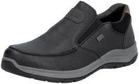 Slipper RIEKER, Herren, Gr. 40, schwarz, Leder, Lederimitat, Schuhe Slipper,