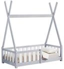 en.casa Kinderbett, &raquo;Helsingborg&laquo; mit Rausfallschutz Kiefernholz 70x140 cm...