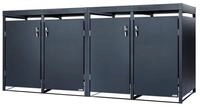 Zelsius M&uuml;lltonnenbox M&uuml;lltonnenbox mit Pflanzdach f&uuml;r vier 120 - 240 Liter