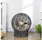 PawHut Tierhaus Rattan Katzenkorb Katzenh&ouml;hle Wasserhyazinthe cremewei&szlig;, 50L...