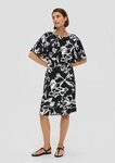 s.Oliver Minikleid Kleid Midkleid mit All-over-Print und Fl&uuml;gel&auml;rmel