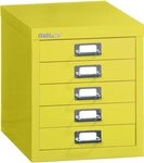 Bisley Aktenschrank Schubladenschrank Basis A4 5 Sch&uuml;be zinkgelb