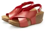 LASCANA Sommerschuh Sandalette Sommerschuh mit Keilabsatz und Korkfu&szlig;bett rot...