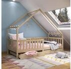 IDIMEX Hausbett ALVA, Hausbett Montessori Kinderbett 90 x 200 Kiefer 2...