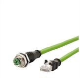 Metz Connect Verbindungsleitung M12 BU-RJ45 ST, 8-pol X-kodiert LAN-Kabel, M12-X