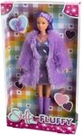 SIMBA Anziehpuppe Puppe Steffi Love Super Fluffy Steff G&uuml;rtelkleid Felljacke
