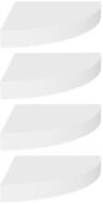 vidaXL Wandregal, Eck-Schweberegale 4 Stk. Wei&szlig; 25x25x3,8 cm MDF