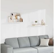 vidaXL Wandregal vidaXL Schweberegale 2 Stk. Wei&szlig; 80x23,5x3,8 cm MDF