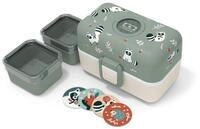 Monbento Lunchbox Kinder TRESOR 16 x 9.2cm Waschb&auml;r Gr&uuml;n Lunch Bentobox 0.8L