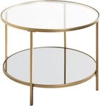 HAKU Beistelltisch Sofatisch, Wohnzimmertisch (1-St), rund - aus Metall Gold -...