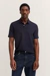 Poloshirt BUGATTI "Basic Essential", Herren, Gr. L, blau (marine), 100% Baumwolle,