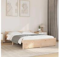 vidaXL Bett, Massivholzbett ohne Matratze 140x200 cm