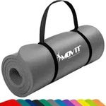 MOVIT Yogamatte Yogamatte 10/15 mm Dicke (1-St) grau 100 cm x 190 cm x 1.5 cm