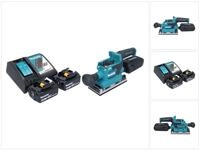 Makita Exzenterschleifer DBO 382 RG Akku Schwingschleifer 18 V 93x185 mm + 2x Akku 6