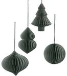 Broste Copenhagen Dekoh&auml;nger Copenhagen CHRISTMAS MIX Papierh&auml;nger thyme Set4,