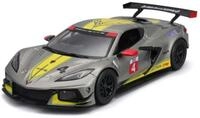 Bburago Modellauto Chevrolet Corvette C8R '20 (grau), Ma&szlig;stab 1:24, detailliertes