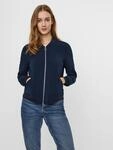 Bomberjacke VERO MODA "VMCOCO L/S BOMBER NOOS", Damen, Gr. XS, blau (navy blazer),