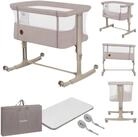 lionelo Baby-Reisebett AURORA, 3-in-1: Beistellbett, Babywiege, freistehendes