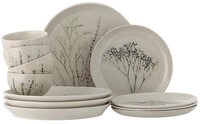 Bloomingville Geschirr-Set Bea, 4 Personen, Natur Steingut 12-teilig mit...