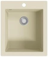vidaXL Granitsp&uuml;le, Einbausp&uuml;le Einzelbecken Beige