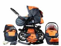 Bergsteiger-Kinderwagen Bergsteiger Milano Orange & Grey