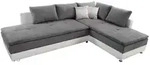luma-home Ecksofa 15103, Dauerschl&auml;fer-Doppelbett B306/T223/H95 cm, Bettkasten,