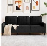 vidaXL Sofa, 3-Sitzer-Sofa Schwarz 180 cm Samt