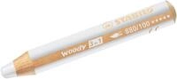 STABILO Buntstift Holzfarbstift woody 3 in 1 wei&szlig; Packung mit 5 St&uuml;ck
