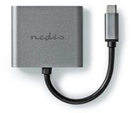Nedis CCGB64670BK01 HDMI-Adapter USB-C Adapter zu USB-C Adapter, USB-C, 2x HDMI, MST,
