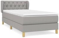 vidaXL Boxspringbett, Boxbett mit Matratze Hellgrau 80x200 cm Stoff
