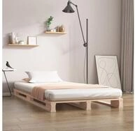 vidaXL Bett, Palettenbett 100x200 cm Massivholz Kiefer