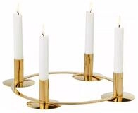 PHILIPPI Kerzenhalter Adventskranz LA SERENA wendbar, vergoldet, 2 Seiten, f&uuml;r