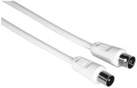 Hama Koaxialkabel 1,5m, IEC-Stecker, 75 dB, wei&szlig; &ndash; Antennen-Kabel f&uuml;r TV