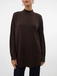 Vero Moda Strickpullover VMPLAZA LS HIGHNECK LONG PULLOVER GA BOO Materialmix, loose