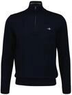 Sweater GANT "Strickpullover CLASSIC COTTON HALF ZIP", Herren, Gr. M, blau,